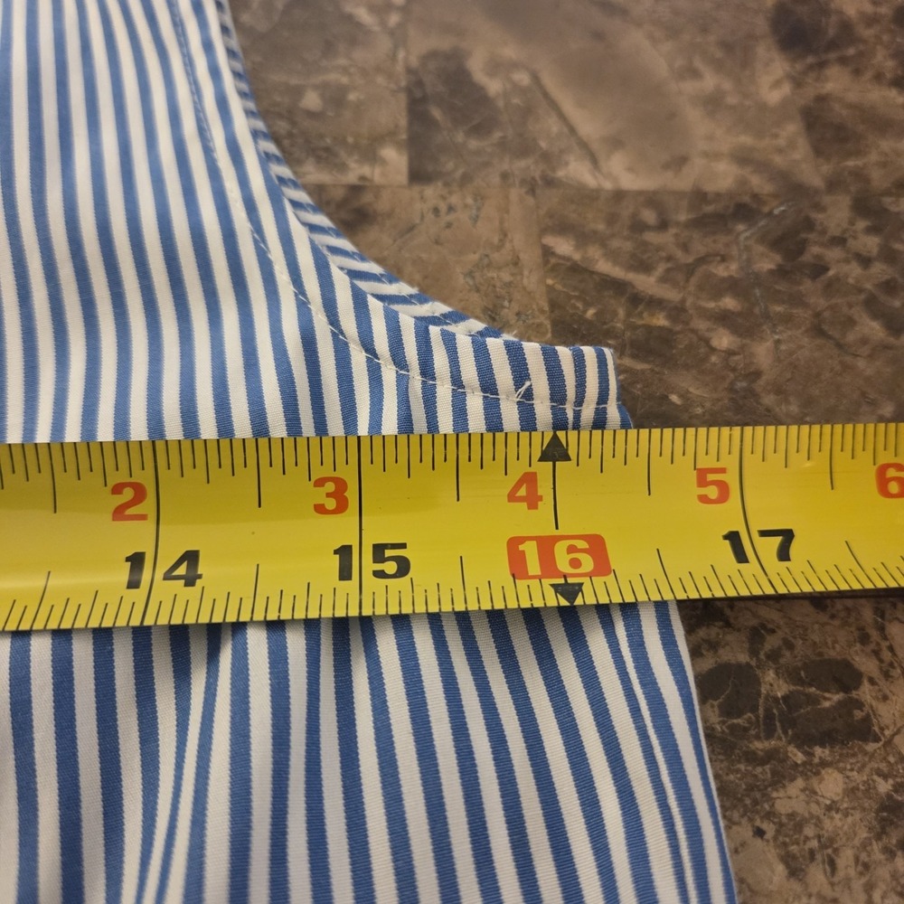 J. Crew sz 2P striped sleeveless tunic top NWT‎ pleats ruffles casual preppy - Picture 12 of 14